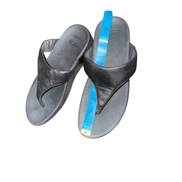 ▶️ Fitflop ◀️ Solid Black Thong Sandals Size 8 - Picture 13 of 14